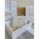 Dior Caro Box Bag with Chain in White Macrocannage Calfskin