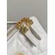 Dior Caro Box Bag with Chain in White Macrocannage Calfskin