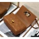 Dior Caro Small Bag In Brown Cannage Calfskin