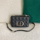 Dior Caro Small Bag In Black Cannage Calfskin