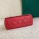 Dior Caro Small Bag In Red Cannage Calfskin