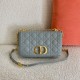 Dior Caro Medium Bag In Grey Cannage Calfskin