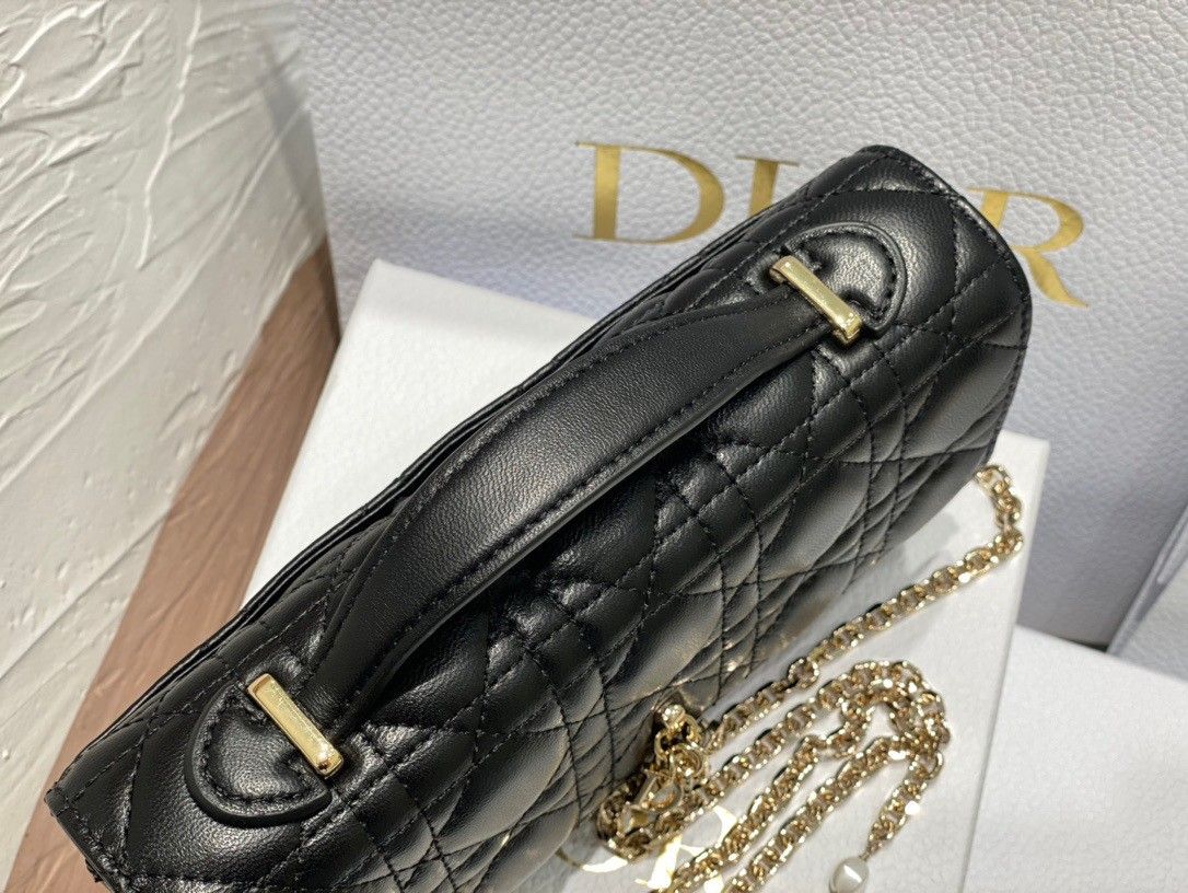 Dior Miss Dior Mini Bag In Black Cannage Lambskin