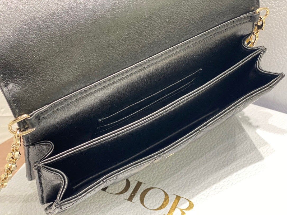 Dior Miss Dior Mini Bag In Black Cannage Lambskin