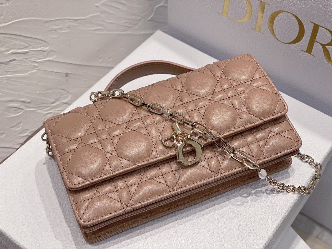 Dior Miss Dior Mini Bag In Poudre Cannage Lambskin