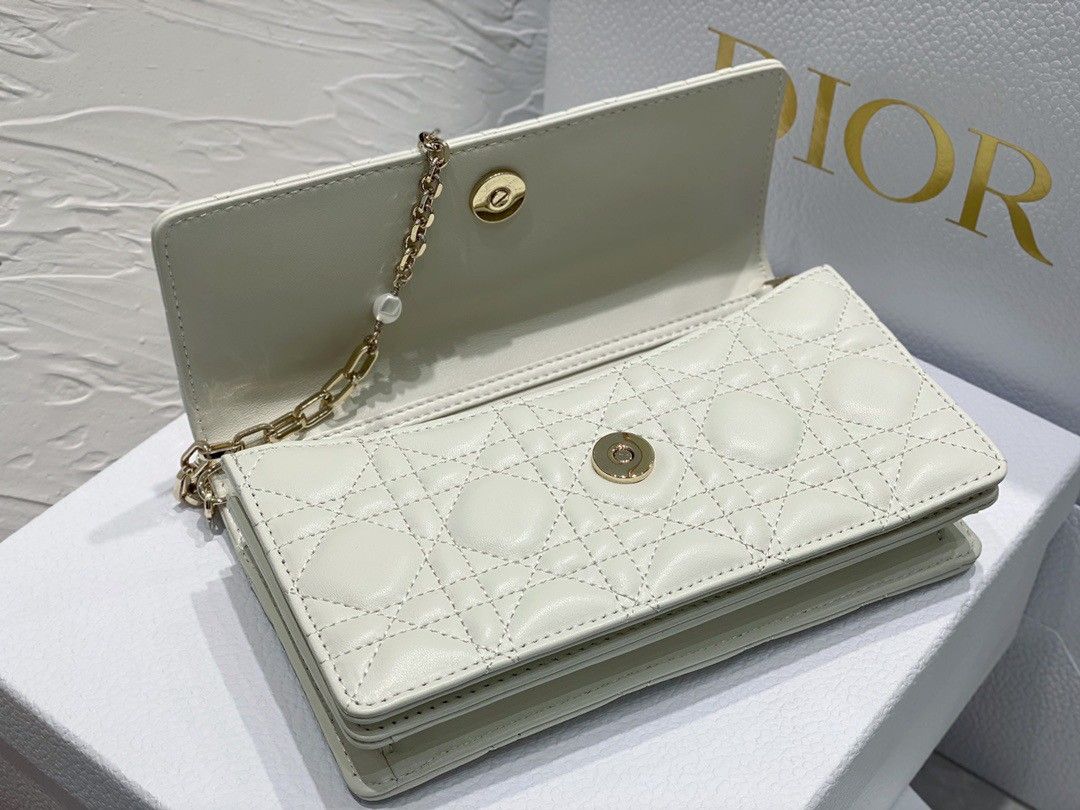 Dior Miss Dior Mini Bag In White Cannage Lambskin