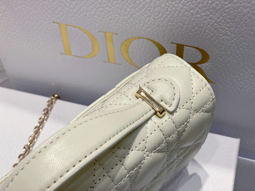 Dior Miss Dior Mini Bag In White Cannage Lambskin