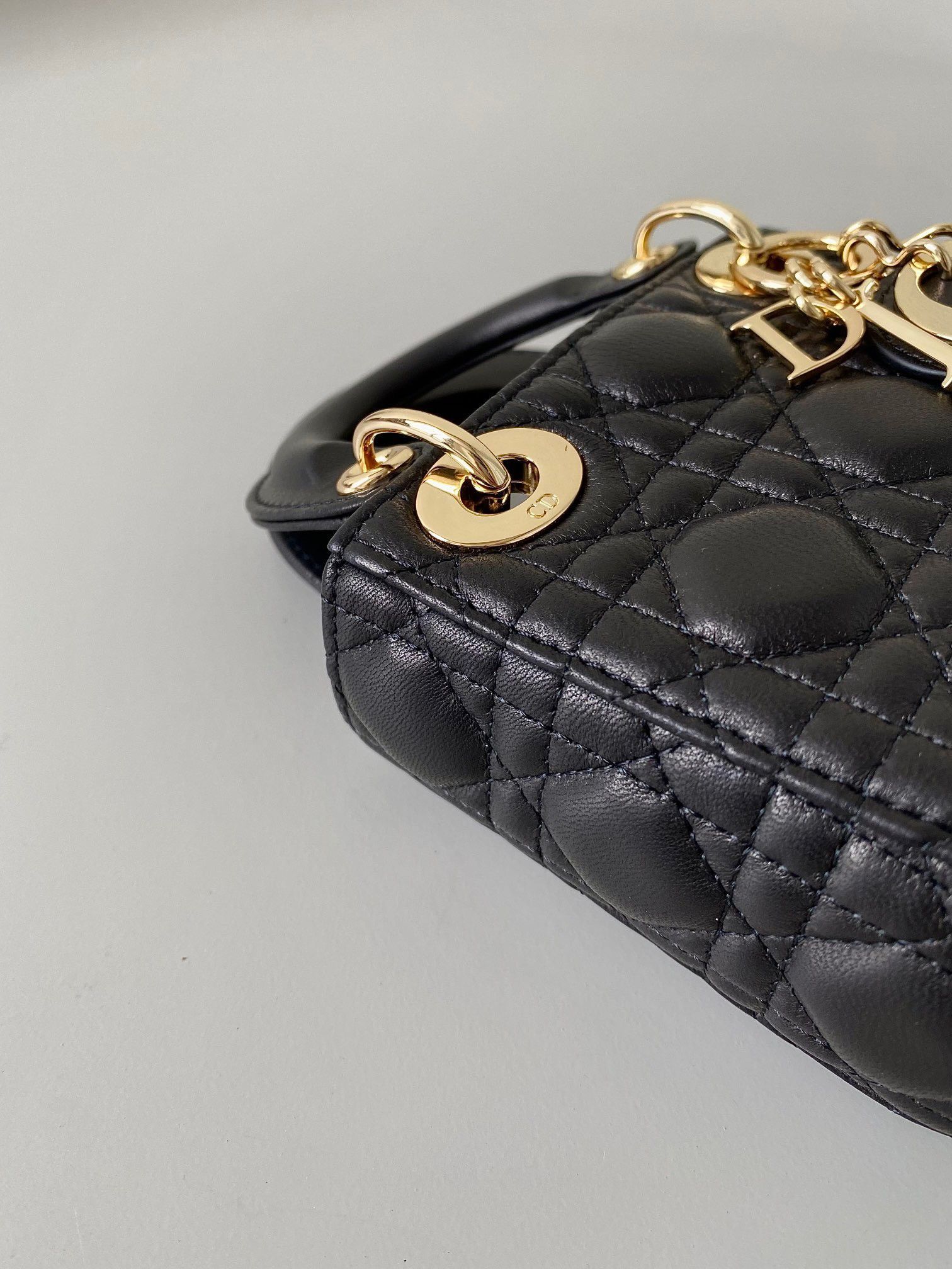 Dior Lady Dior Micro Bag In Black Cannage Lambskin