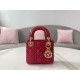 Dior Lady Dior Micro Bag In Red Cannage Lambskin