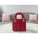 Dior Lady Dior Micro Bag In Red Cannage Lambskin