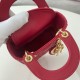 Dior Lady Dior Micro Bag In Red Cannage Lambskin