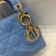 Dior Lady Dior Micro Bag In Blue Patent Cannage Calfskin