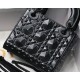 Dior Lady Dior Mini Bag In Black Calfskin with Diamond Motif