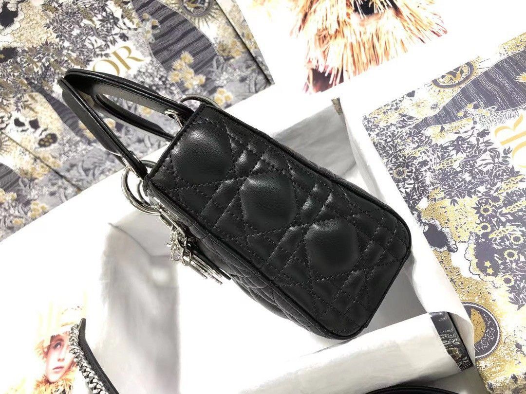 Dior Lady Dior Mini Bag with Chain in Noir Cannage Lambskin