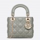 Dior Lady Dior Mini Bag with Chain in Grey Cannage Lambskin