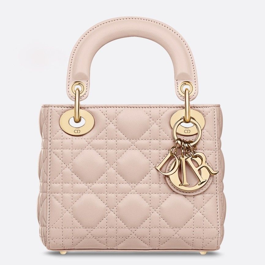 Dior Lady Dior Mini Bag with Chain in Powder Cannage Lambskin