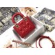 Dior Lady Dior Mini Bag with Chain in Red Cannage Lambskin