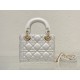 Dior Lady Dior Mini Bag with Chain in White Cannage Lambskin