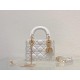 Dior Lady Dior Mini Bag with Chain in White Cannage Lambskin