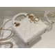 Dior Lady Dior Mini Bag with Chain in White Cannage Lambskin