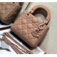 Dior Lady Dior Mini Chain Bag In Blush Ultramatte Calfskin