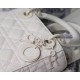 Dior Lady Dior Mini Chain Bag In White Ultramatte Calfskin