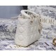 Dior Lady Dior Mini Chain Bag In White Ultramatte Calfskin