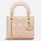 Dior Lady Dior Mini Chain Bag with Chain in Aesthetic Beige Patent Calfskin