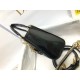 Dior Lady Dior Mini Chain Bag with Chain in Black Patent Calfskin