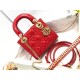 Dior Lady Dior Mini Chain Bag with Chain in Red Patent Calfskin