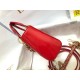 Dior Lady Dior Mini Chain Bag with Chain in Red Patent Calfskin