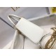 Dior Lady Dior Mini Chain Bag with Chain in White Patent Calfskin