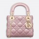 Dior Lady Dior Mini Chain Bag with Chain in Lotus Pearlescent Lambskin