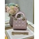 Dior Lady Dior Mini Chain Bag with Chain in Lotus Pearlescent Lambskin