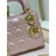 Dior Lady Dior Mini Chain Bag with Chain in Lotus Pearlescent Lambskin