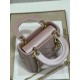 Dior Lady Dior Mini Chain Bag with Chain in Lotus Pearlescent Lambskin