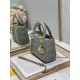 Dior Lady Dior Mini Chain Bag with Chain in Grey Pearlescent Lambskin