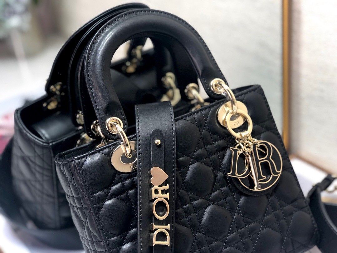 Dior Small Lady Dior My ABCDior Bag In Black Cannage Lambskin