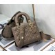 Dior Small Lady Dior My ABCDior Bag In Warm Taupe Cannage Lambskin