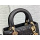 Dior Small Lady Dior Bag in Black Grained Cannage Calfskin