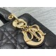 Dior Small Lady Dior Bag in Black Grained Cannage Calfskin