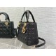 Dior Small Lady Dior Bag in Black Grained Cannage Calfskin