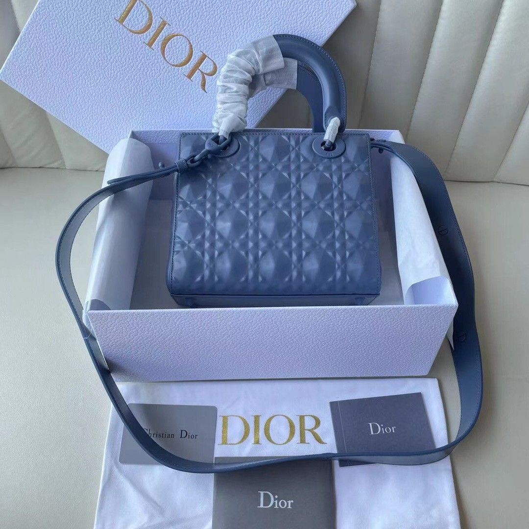 Dior Small Lady Dior My ABCDior Bag in Denim Calfskin with Diamond Motif