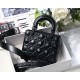 Dior Small Lady Dior My ABCDior Bag in Black Calfskin with Diamond Motif