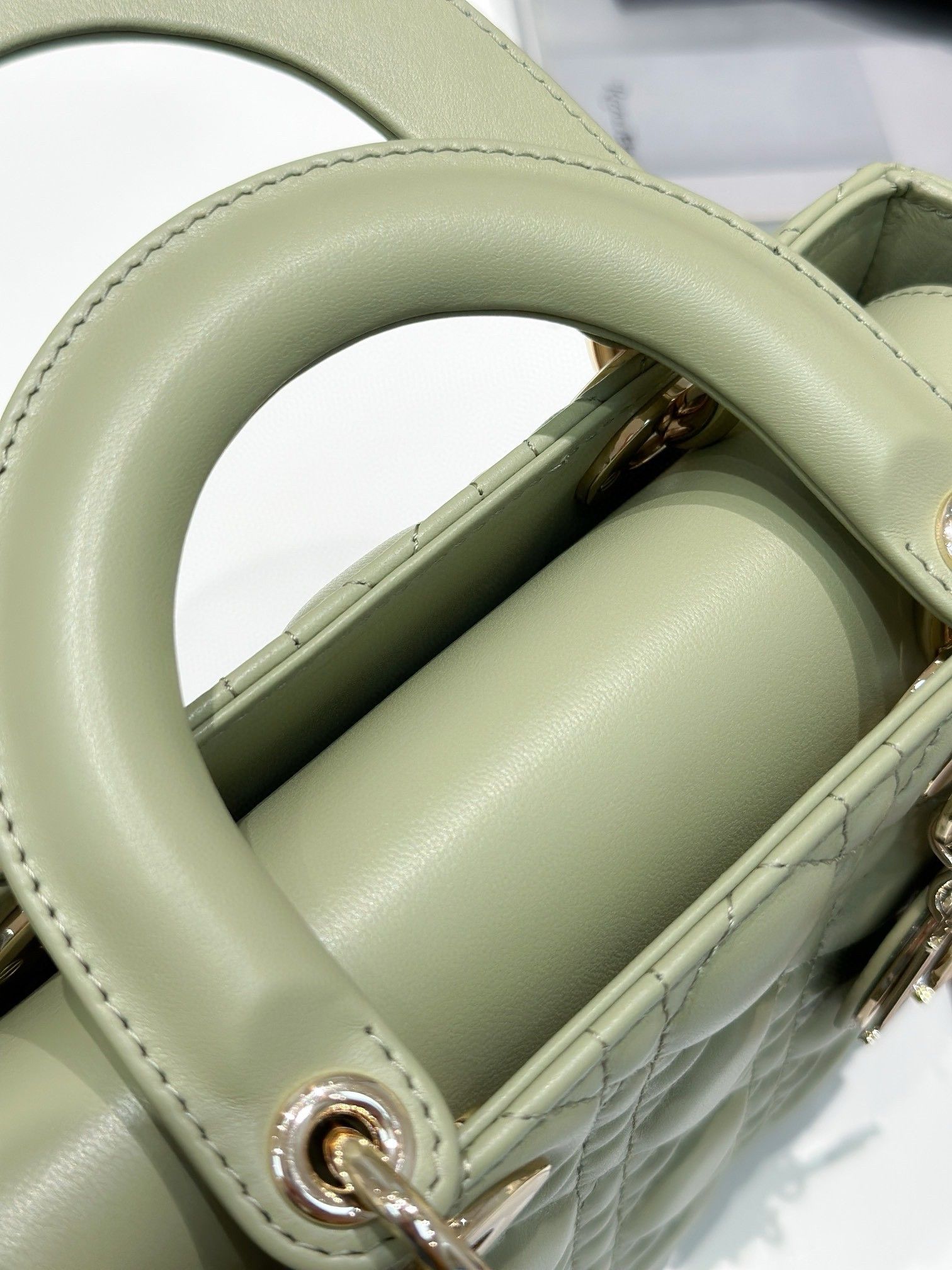 Dior Small Lady Dior My ABCDior Bag in Ethereal Green Lambskin