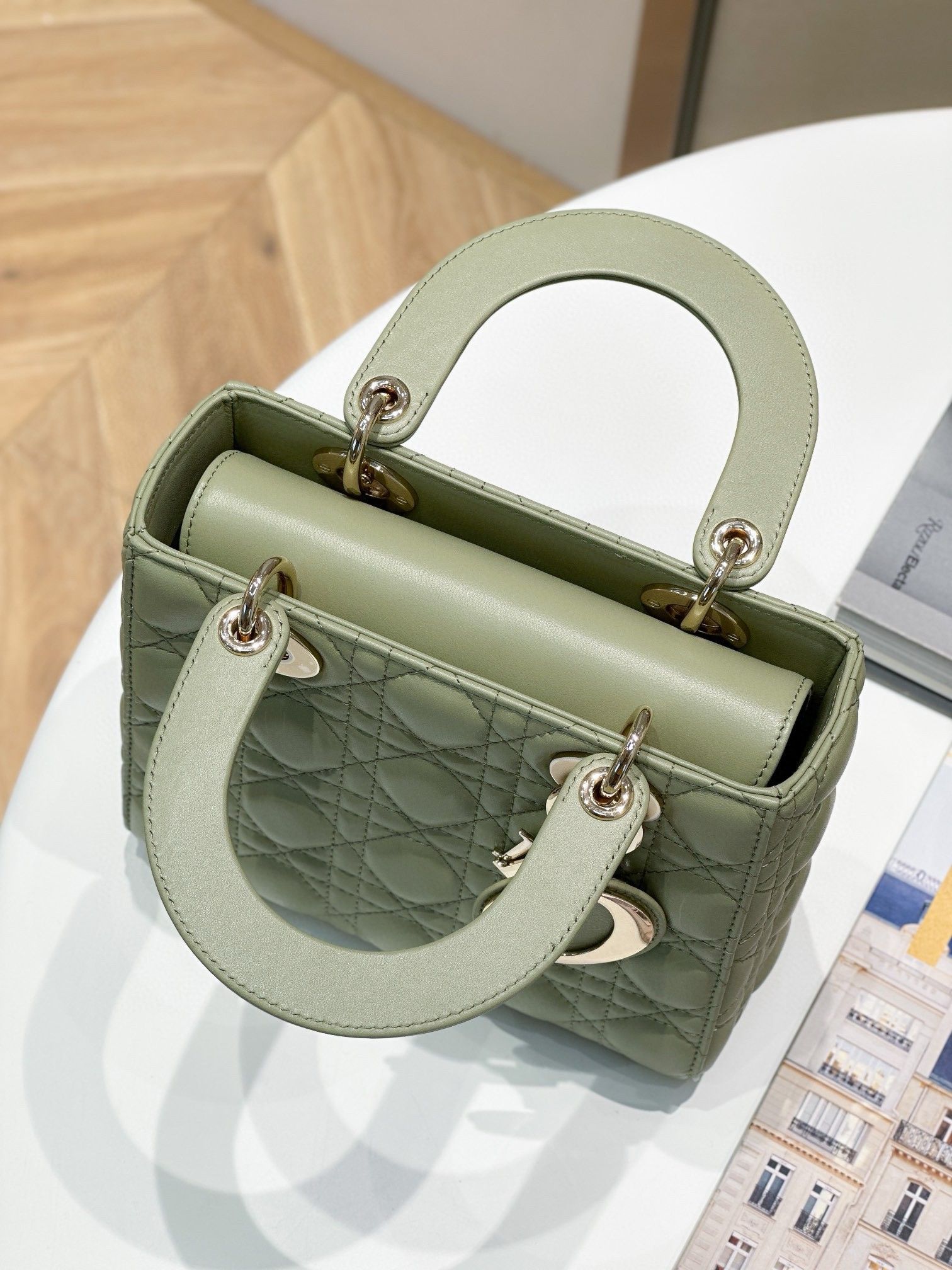 Dior Small Lady Dior My ABCDior Bag in Ethereal Green Lambskin