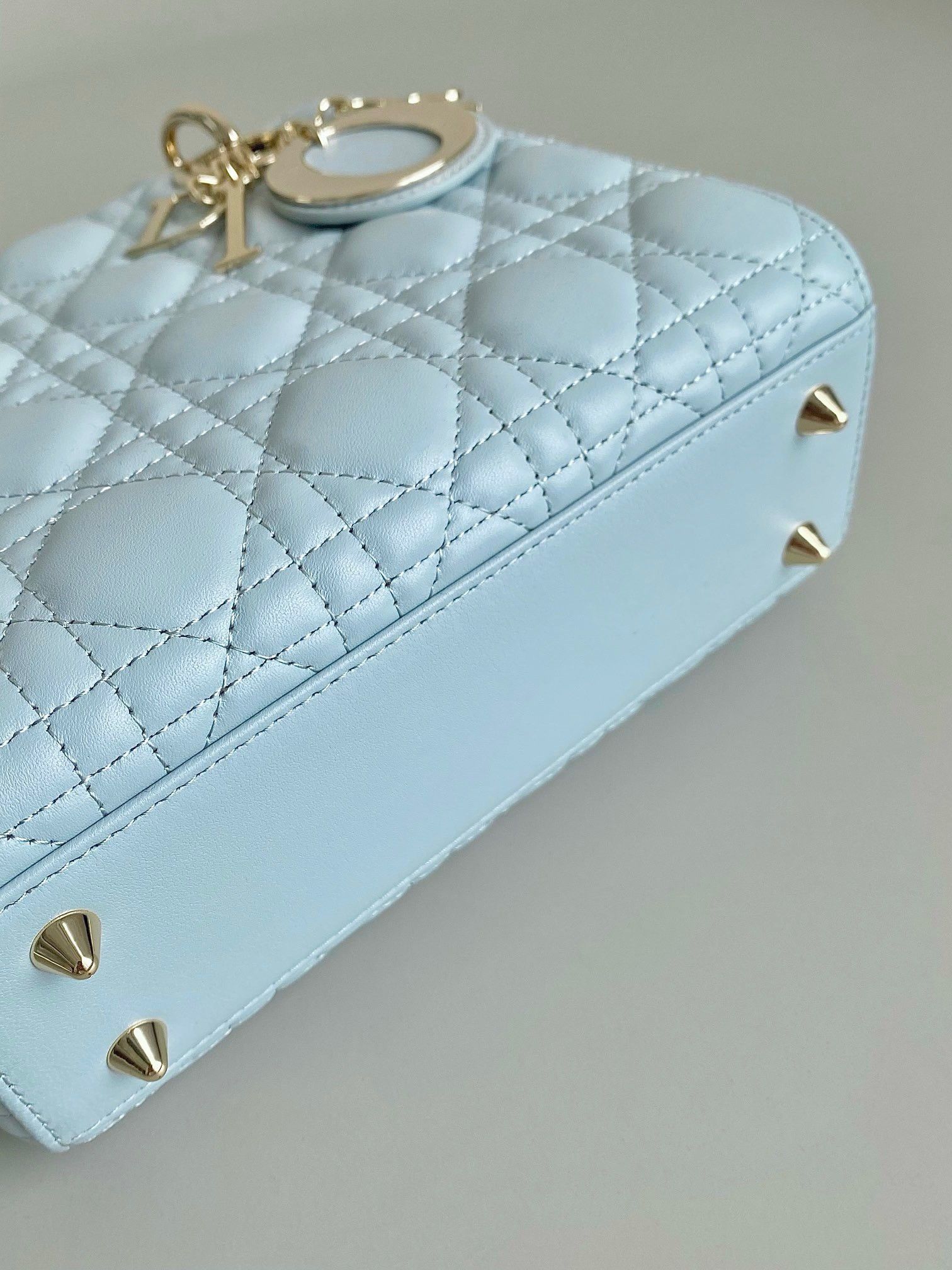 Dior Small Lady Dior My ABCDior Bag in Placid Blue Lambskin