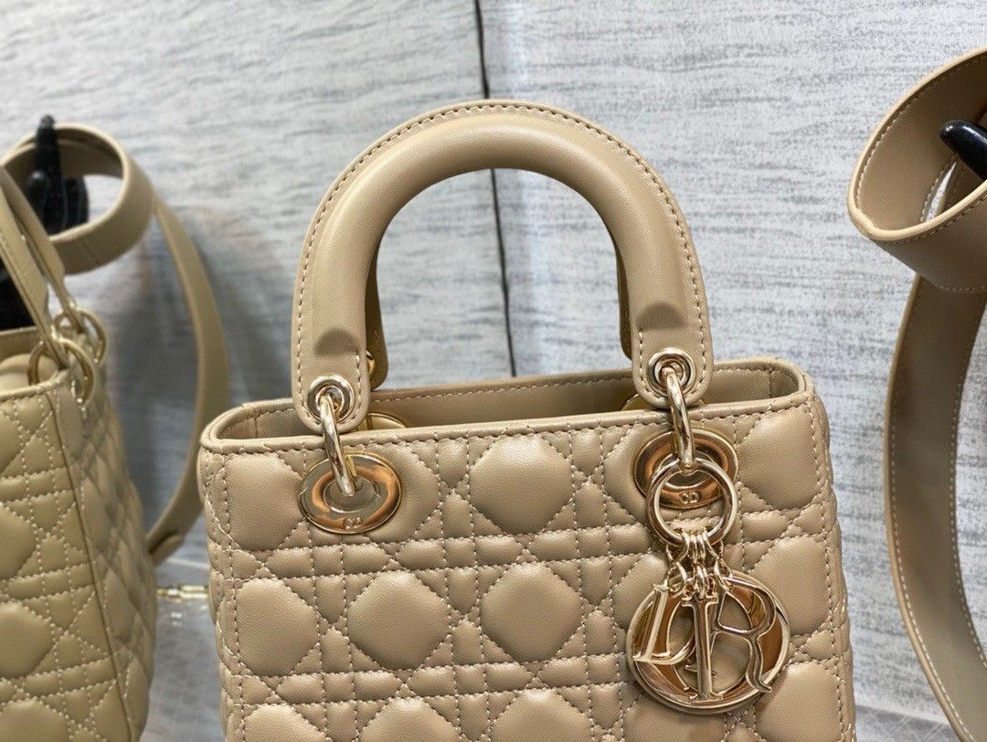 Dior Small Lady Dior My ABCDior Bag in Sand Lambskin