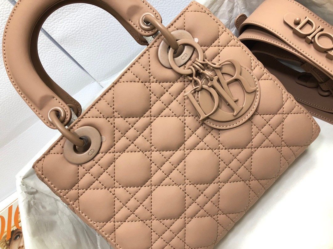 Dior Small Lady Dior My ABCDior Bag In Blush Ultramatte Calfskin