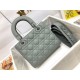 Dior Small Lady Dior My ABCDior Bag In Grey Ultramatte Calfskin